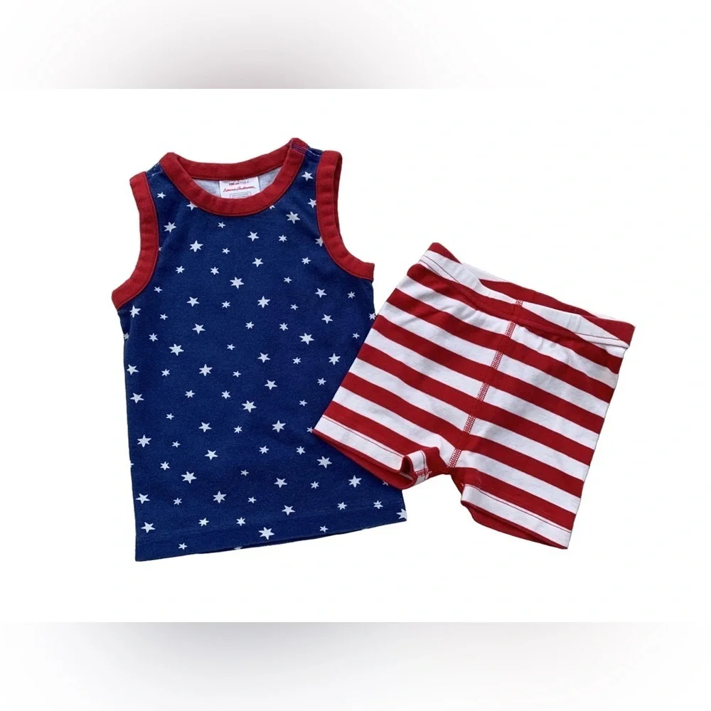 Hanna Andersson Size 100, 4, Stars & Stripes Tank Pajamas Set